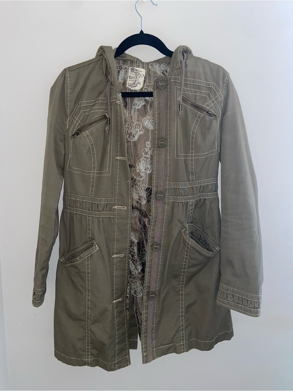 Women’s XS Tulle Utility Jacket in Olive